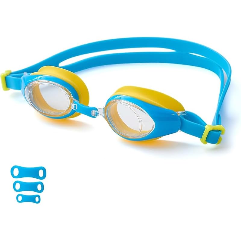 gatmove Kinder Schwimmbrille mit Sehstärke, Antifog Spray UV-Schutz HD Objektiv Schwimmbrille Profi Swimming Goggles Unisex