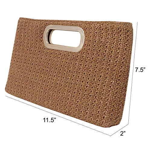 Image of Top Handle Straw Clutch