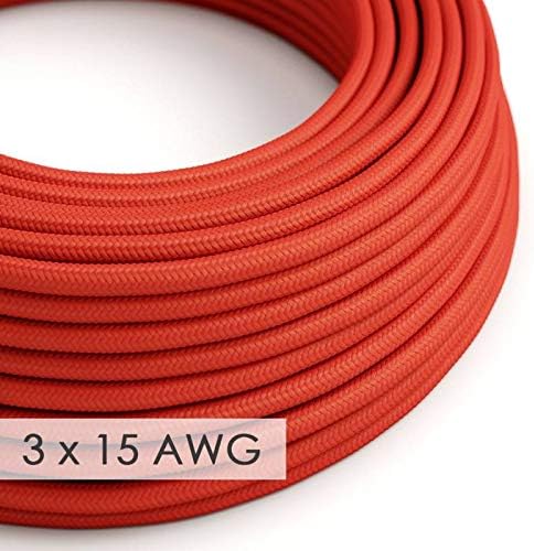 Extension Cord - Round Red Rayon RM09-15/3 AWG - 50ft