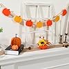 Fall Decor-Fall Decorations for Home-Felt Pumpkins Wood Bead Garland for Fall Decor- Halloween Thanksgiving Farmhouse Felt Pumpkins Banner for Fireplace Mantel Walls #1