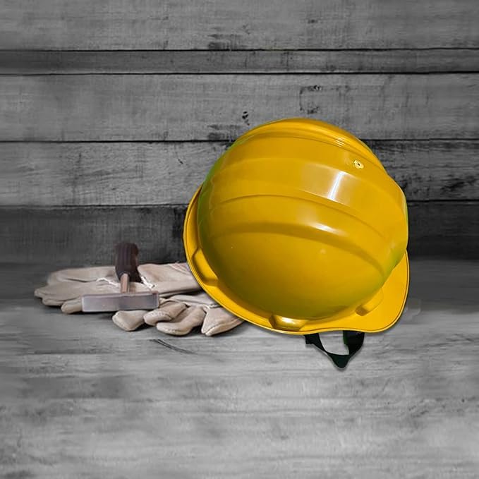 Image of LADWA Yellow Heavy Duty Superior Safety Helmet, ISI Marked Industrial Protective Hard Hat for Construction, Factory and Outdoor Workplace Safety Use (Pack of 10)