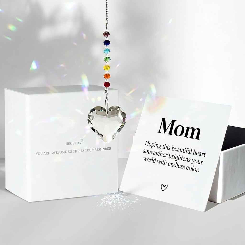 Hegelda Birthday Gifts for Mom Crystal Suncatcher Christmas Ornaments
