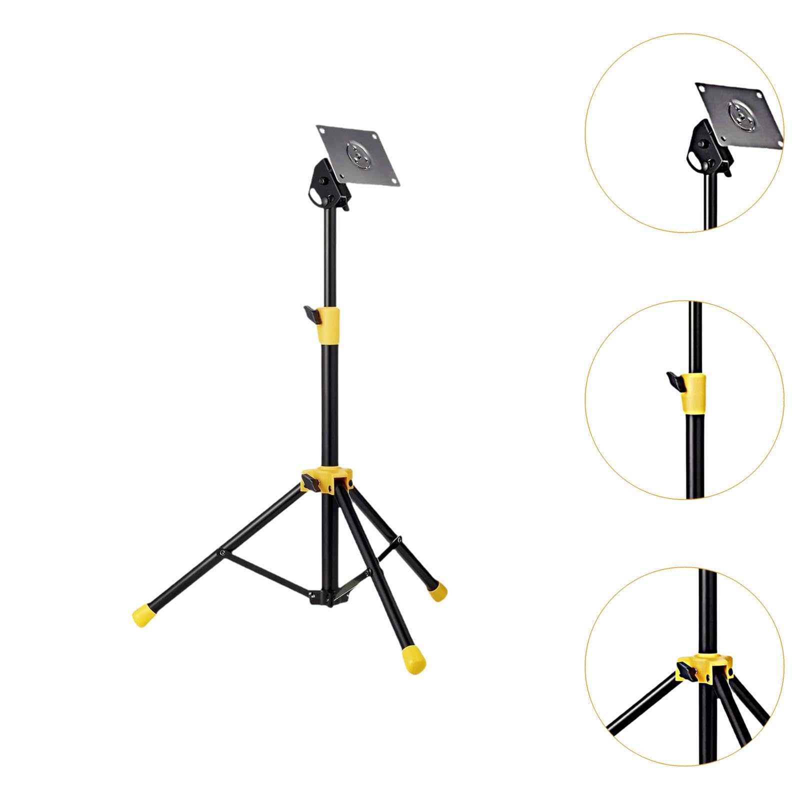 Soporte de Montaje Robusto Y Resistente con Placa Metálica para Instrumentos de Percusión Electrónica Y Pads de Altura Ajustable de 52 Cm a, Amarillo Negro