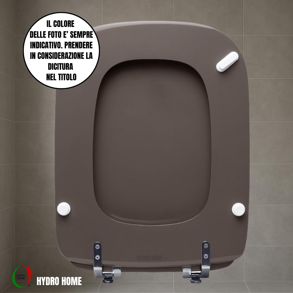 Asiento De Inodoro Compatible Con Ideal Standard Conca – MDF Barnizado, Bisagras Inclinadas 45°, Fijación Inferior, Color Champán