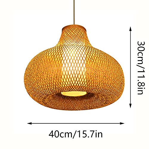 Lustre v-intage bambou tissé de style chinois, luminaire créatif haute finition pour chambre - 6