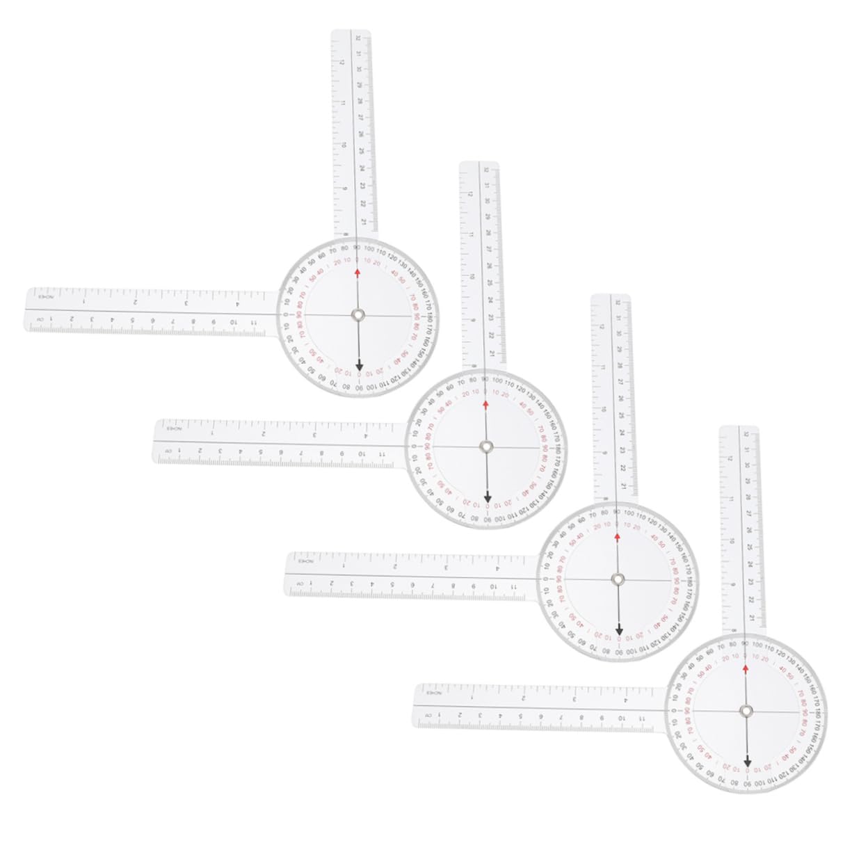 Goniomètre D'angle Professionnel, Règle Rapporteur Rotative 4 Pièces