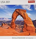 USA Sehnsuchtskalender 2021 - Postkartenkalender mit Wochenkalendarium - 53 perforierte Postkarten zum Heraustrennen - zum Aufstellen oder Aufhängen - ... x 17,5 cm: Sehnsuchtskalender, 53 Postkarten