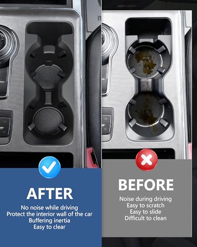 Image of Cup Holder Inserts for Ford Explorer 2020-2024 Accessories, Non-Slip TPE Center Console Cup Holder Protector Organizer for Explorer Interior Accessories