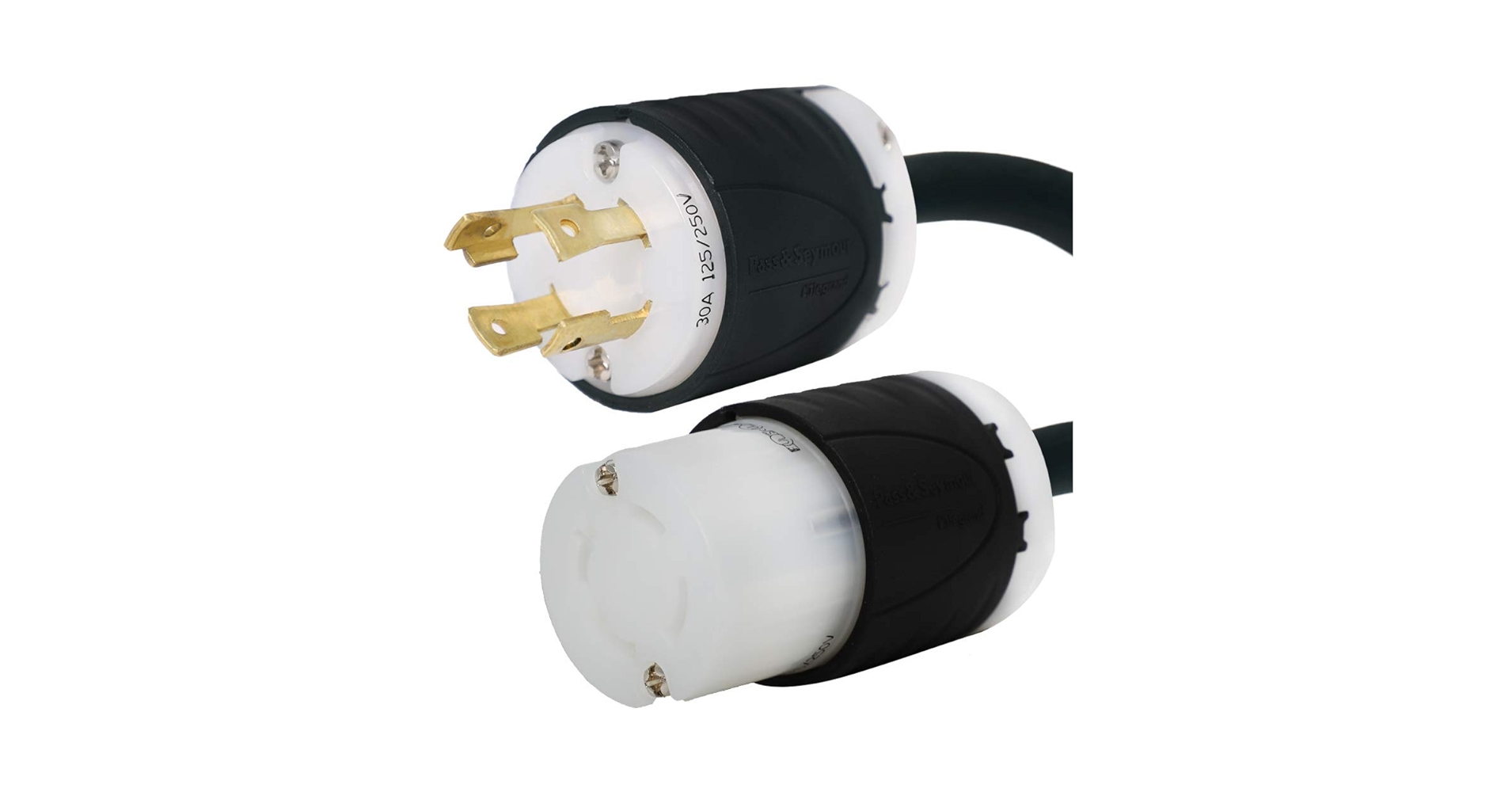 【riri】アドソーブ NEMA L14-30P to L14-20R Plug Adapter - 1 Foot, 20A, 125/250V