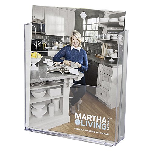 Clear-Ad - LHF-S160 - Acrylic Free Standing Flyer Holder 8.5 x 11 – Plastic Desk Organizer for Posters, Magazines, A4 Papers, Envelopes, Documents (Pack of 4)