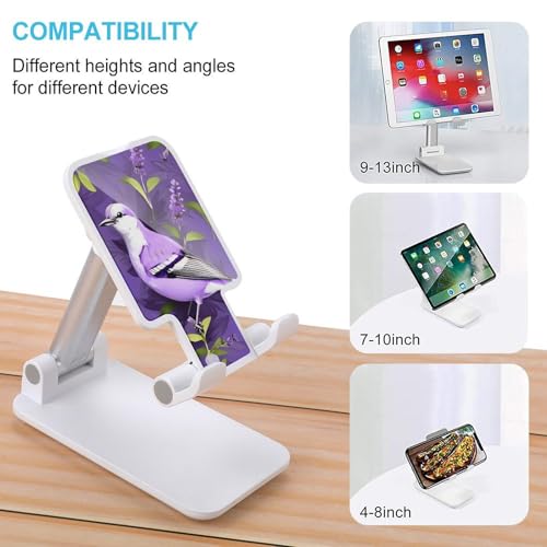 Support de téléphone réglable contre mal de cou pliable bureau lavande oiseau - 3