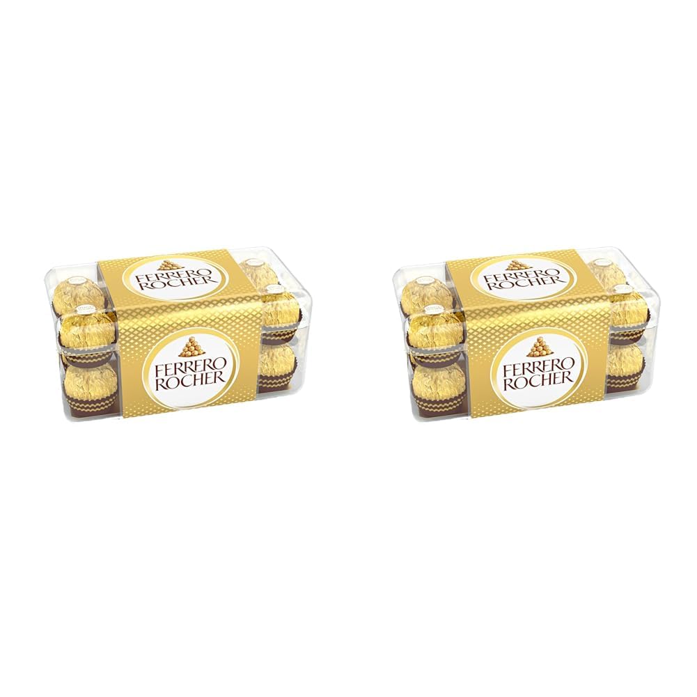 Ferrero Rocher, Exquisite Hazelnut and Milk Chocolate Premium Gift Box, 16 pieces (200 g) (Pack of 2)-image-5