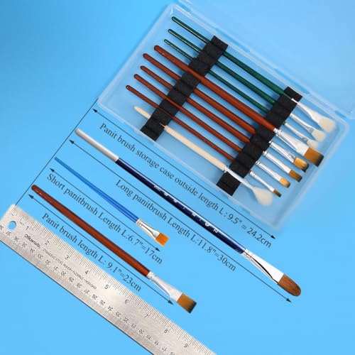 Image of Clear Paint Brush Storage Case with Foam Insert for Artist PaintBrush | for Art,with Insert,translucent box,portable paintbrush holder organizer,hard container with lid,storage tube,small miniature