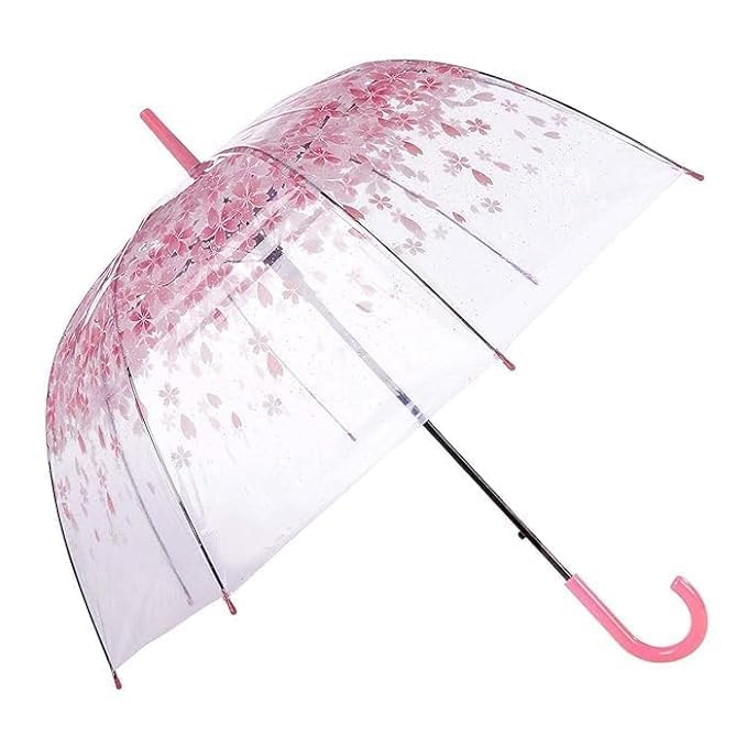 Pink Transparent Umbrella Romantic Flower Clear Flowers Bubble Dome Flower Chaata for Girls, Chaata for Kids, Umbrella for Women, Men-image-37