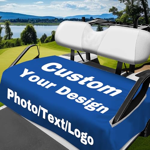 Oryg Custom Personalized Golf Cart Seat Covers With Your Photo Or Logo - Keep Your Seat Cool And Clean With 100% Microfiber Material - Fits Ezgo, Yamaha, Club Car And More 2-Seat Golf Carts