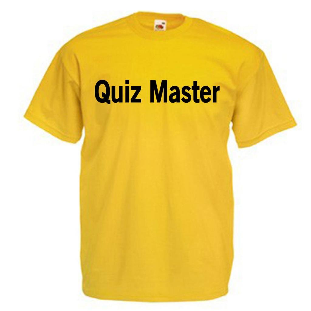 Shaniztoons Men's Yellow Quiz Master T Shirt Xxl