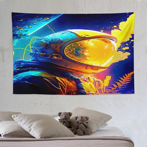 Tenture murale astronaute tissu imprimé 150x230cm pour décoration murale chambre ado