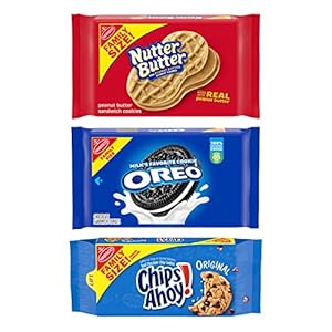 OREO, CHIPS AHOY! & Nutter Butter Cookies Variety Pack, Family Size, 3 Packs