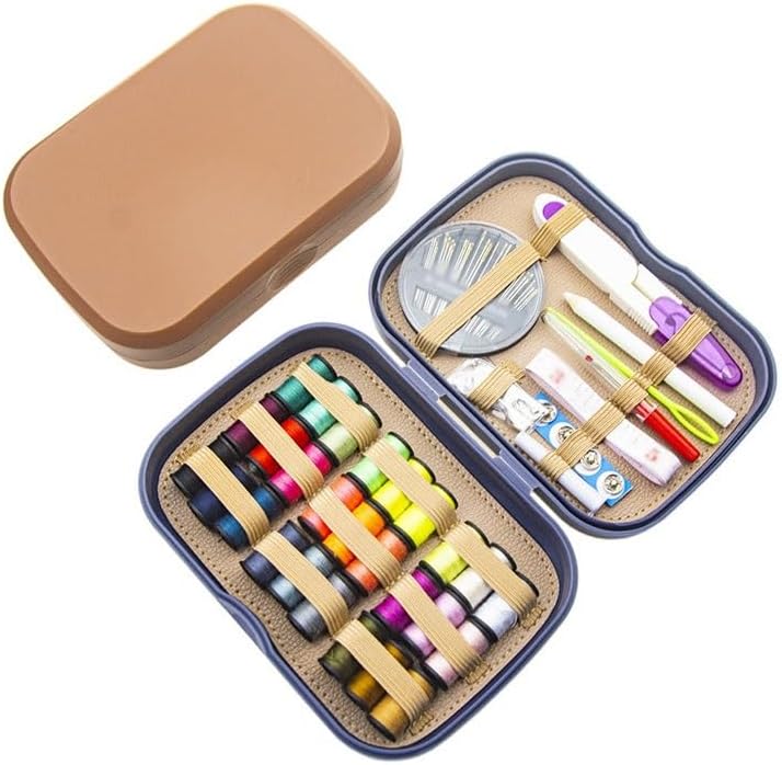 MVNOIRE Plastic Portable Sewing Kit Box with Needle Thread Set Hand Tools