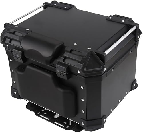 Miniatura 6 de Motorcycle Top Case Aluminum Tail Box,45 55 65L Motorcycle Trunk Box,Motorcycle top Box Luggage Trunk Lockable with Backrest,Base Plate (Color :