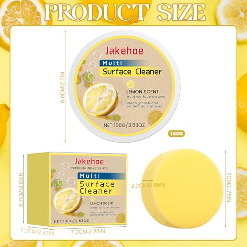 Limpiador multiusos de piedra de limpieza universal, 100 g, con esponja de limpieza, piedra de limpieza con aroma a limón, limpia acero inoxidable, puertas de ducha, placas de cocina, etc. Limpiador - imagen 2