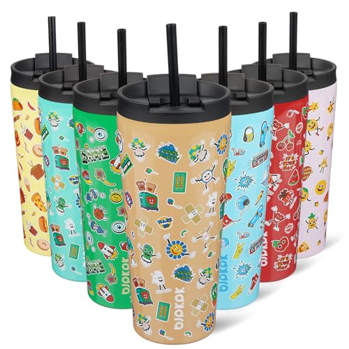 Image of BJPKPK 22 oz Coffee Tumbler with Straw, Insulated Stainless Steel Cup