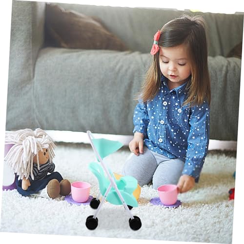 ibasenice Doll Stroller für Faltbarer Puppenwagen aus Robustem für Rollenspiele und Kreative Aktivitäten Perfektes für Geburtstage und Weihnachten Attraktives Zubehör für Puppenhäuser – Bild 5
