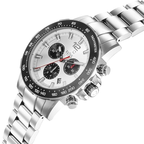 Image of Xylys Lightning with Chronograph Quartz Silver Dial Silver Stainless Steel Strap Watch for Men - 40068SM02E