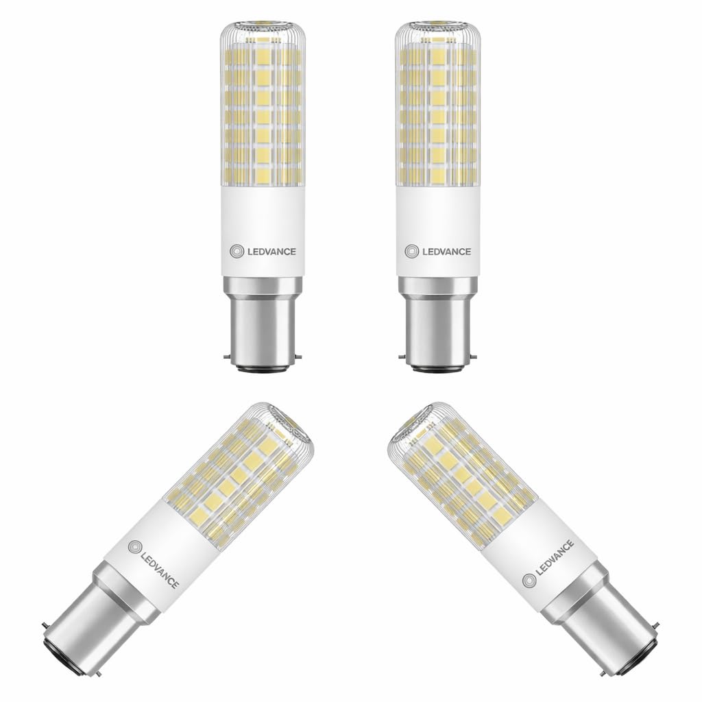 LEDVANCE 4x LED Lampe, B15d, Warmweiß, 8W, Dimmbar, 1055 Lumen, 2700K, Ersatz für 75W Halogenlampe 4er SPARPACK