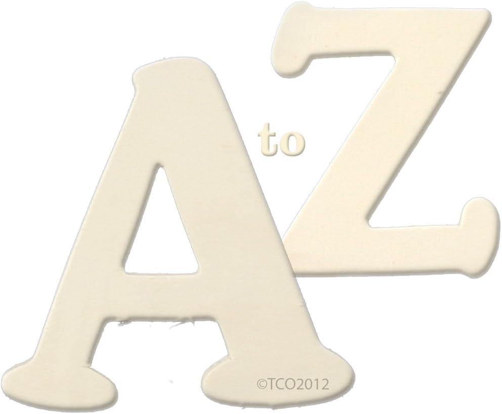 The Crafts Outlet Alphabet Set A to Z Wooden Letters, 1/4 by 4 by 3-1/4-Inch