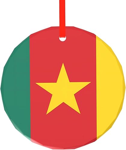 Miniatura 18 de Adorno de cristal con estampado de bandera de Colombia de 3.1 pulgadas, bola de árbol de Navidad, recuerdo navideño para decoración y fiesta de