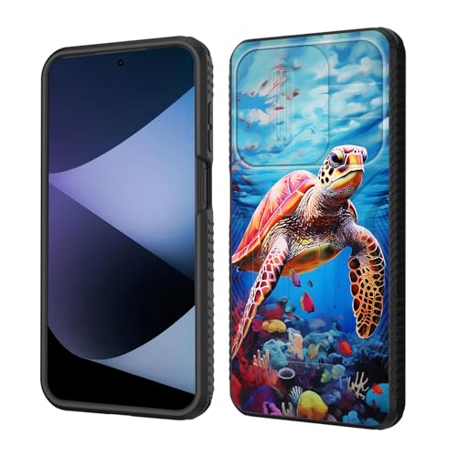 wiaekosef for Motorola Moto G Power 5G 2026 / Moto G Power 5G 2025 Case Built in Slide Camera Lens Cover,Heavy Duty Shockproof Protection Dual Layer Case,Sea Turtle Swimming Underwater