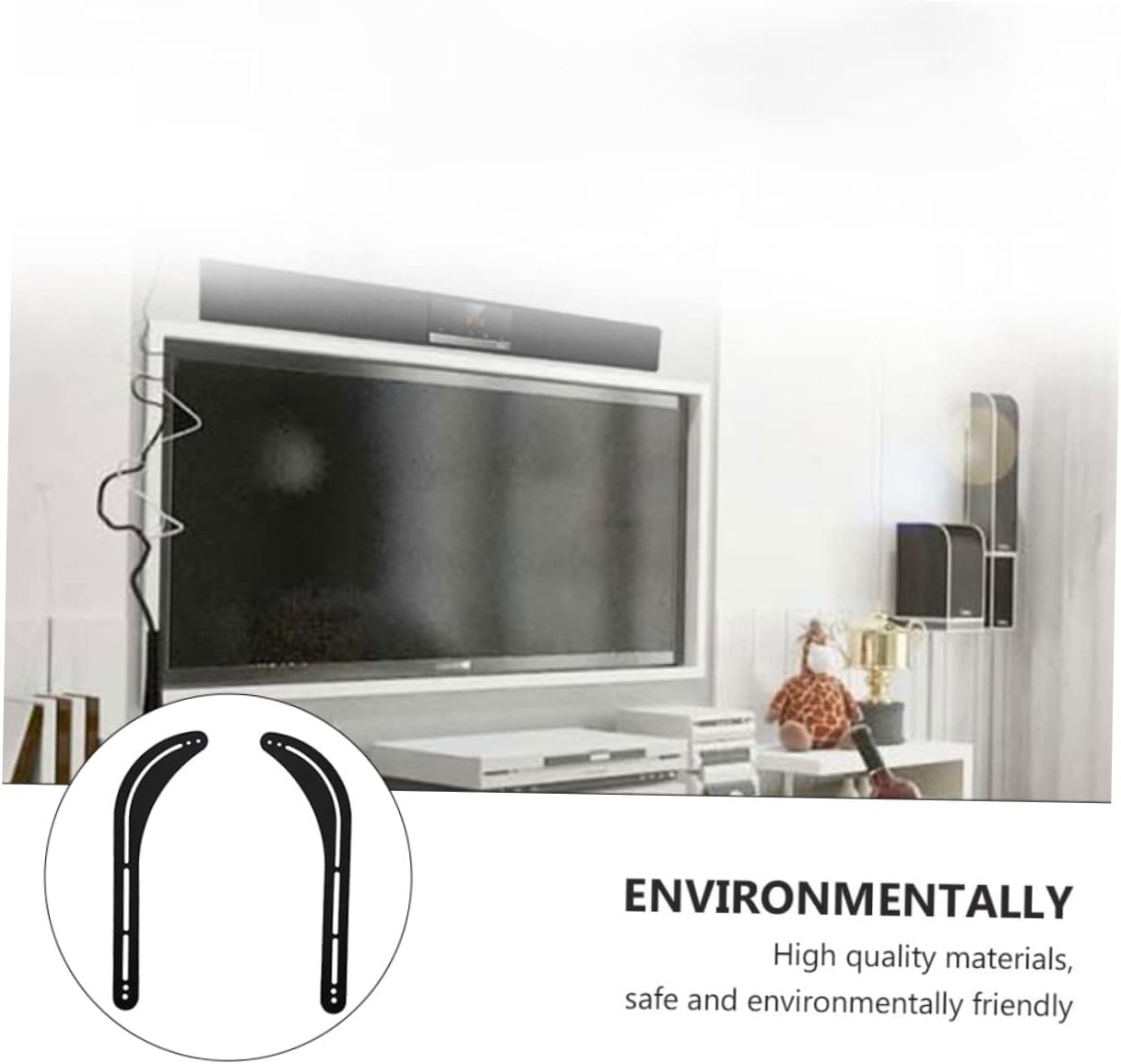 2pcs Replacement Soundbar Tv Mount Soundbar Bracket for Above Under Tv Strong Load Eco-Friendly Material