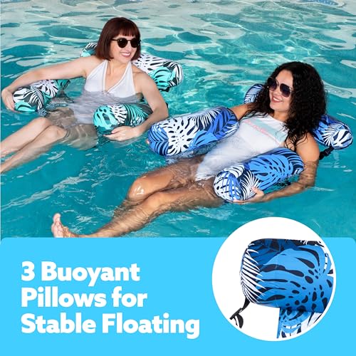 sloosh inflatable pool floats adult2 packs floating lounge chairsblow up pool noodles for adult heavy dutyfloating chair for party summer water beach lake fun