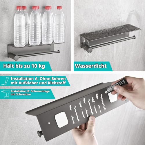 HANFU Küchenrollenhalter Wandmontage, Küchenpapierhalter Ohne Bohren – Ansicht 4