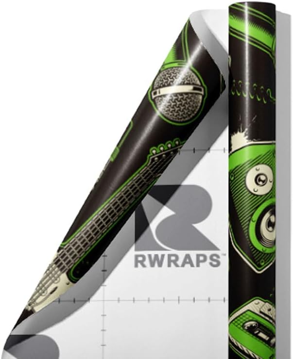 Rwraps Music Amped Up Gloss Vinyl Film Wrap 59in x 27ft Vinyl Vehicle Car Film Sheet Roll