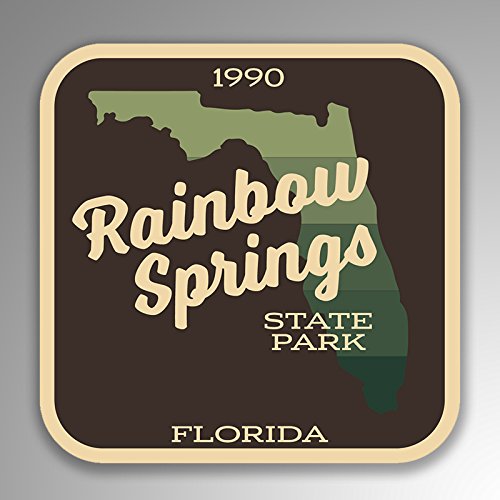 Sticker rétro Rainbow Springs Florida en vinyle imperméable et résistant aux UV x2