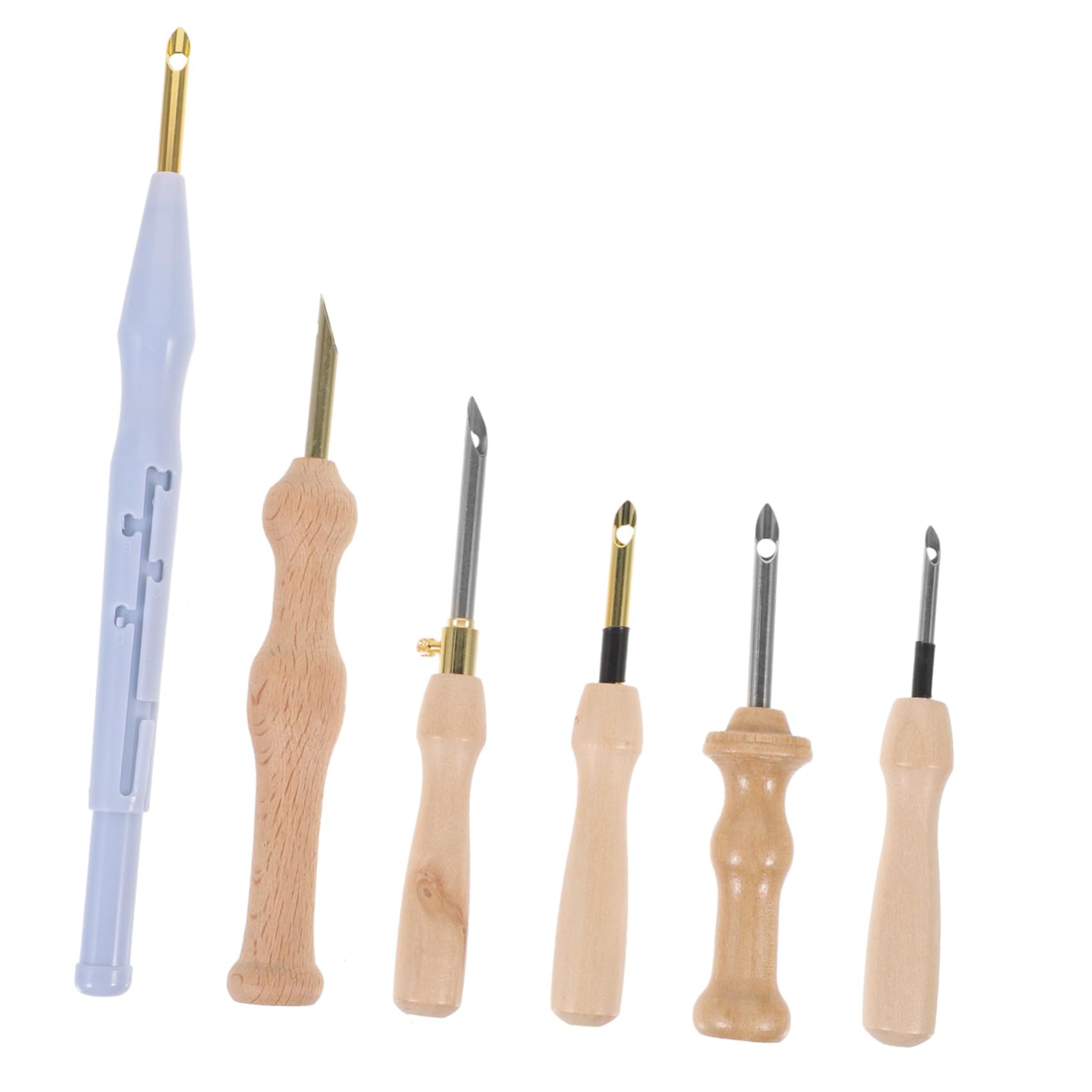 SEWACC 18pièces Kit De Poinçonnage Aiguilles à Broderie Outils De Couture Pour Artisanat Feutrage Et Appliqué Avec Poignées Bois Et Aiguilles Réglables