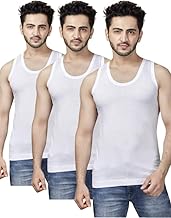 Poomex® Men's Cotton Vest (Pack of 3)