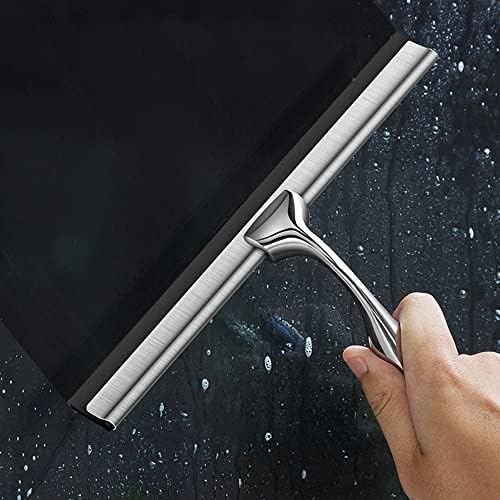 Acasimo Shower Squeegee Stainless Steel No Drilling Shower Squeegee with Suction Cup Holder, Mop Bath Shower Scraper, Shower Slider Set, Shower Wall Squeegee,