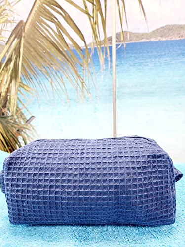 Waffle Weave Cosmetic Bag (White) #TOP1