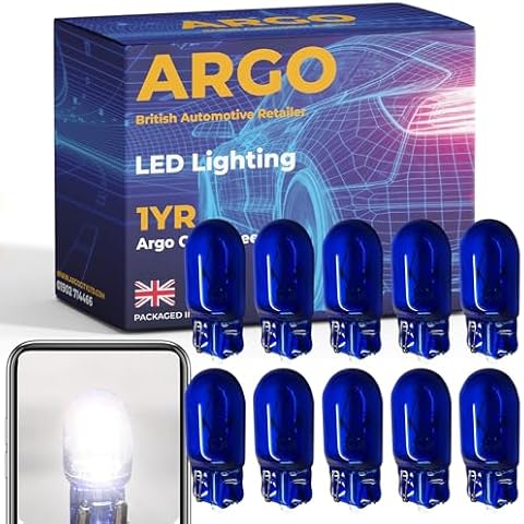 Argo 10 Pcs Xenon White Car Light Bulbs Cover