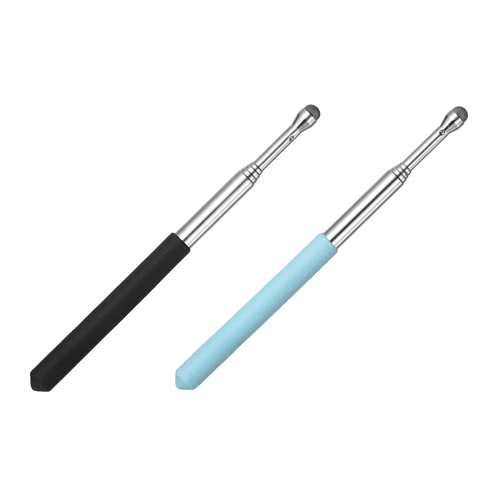 PATIKIL 2 PCS Pointer Finger Stick, Teacher Finger Pointer Stick Retractable Touch Screens Whiteboard Presenters Extendable Telescopic for Classroom Teacher, Black/Blue