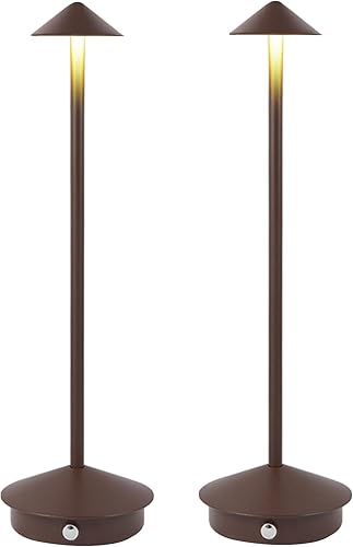 Lámpara de mesa inalámbrica, lámpara de escritorio LED portátil de 6000 mAh, lámpara de mesa Mordern recargable en aluminio, luz de mesa regulable