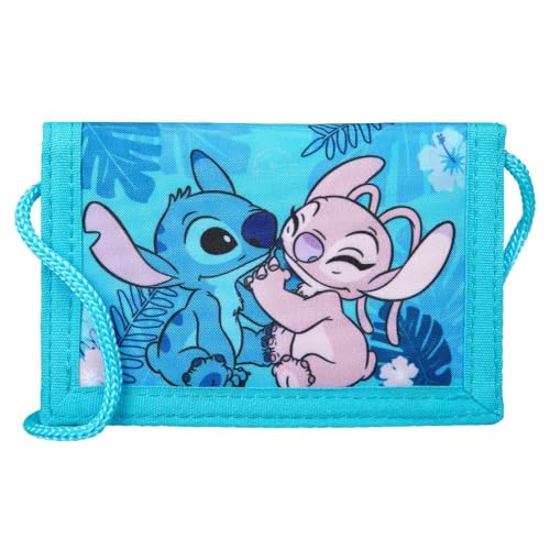 Lilo & Stitch Geldbörse für Kinder, 9 x 13 cm, Brustbeutel mit Reißverschluss, Geschenk für Jungen und Mädchen
