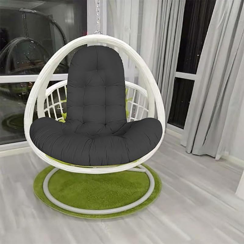 N/A Thicken Hanging Egg Chair Cushion, Polyester Furniture Cushion,for Indoor/Outdoor Swing Chair Cushion with Backrest, Only Cushion,Light Gray