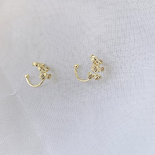 YDYDTTKD Orecchini a Clip a Foglia Senza Piercing Orecchini da Donna con Polsino in Vintage per Ragazze