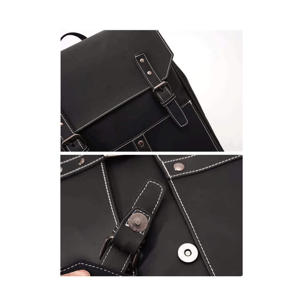 Mochila de Cuero Mochilas para Portátiles De Cuero PU De 14 Pulgadas Mochilas De Cuero De Gran Capacidad Mochila De Viaje Multifuncional Mochila De Hombro Alta Capacidad