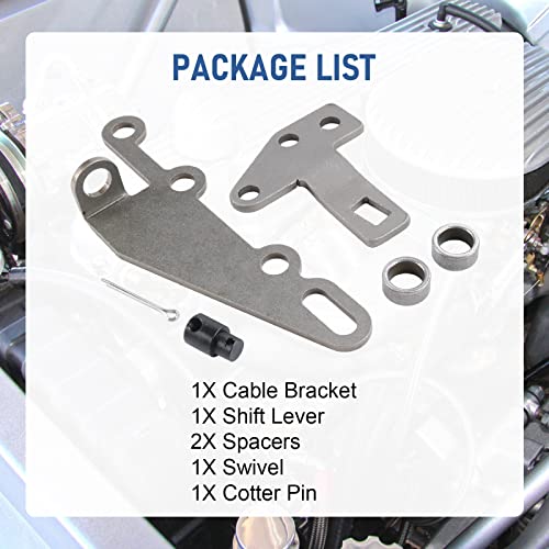 Image of 35498 Bracket And Lever Kit Automatic Transmission Shifter Cable Bracket Kit Compatible with GM TH400, TH350, TH250, 200-4R, 700R4, 4L60E, 4L80E, 4L85E