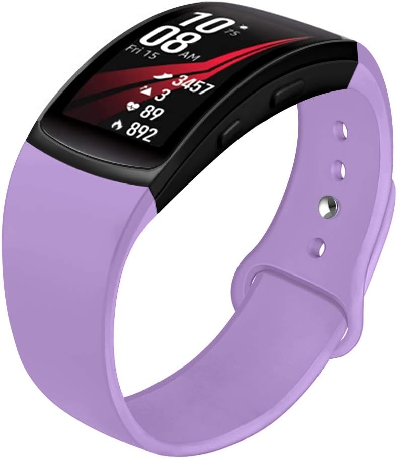 Soft Silicone Replacement Bands for Samsung Gear Fit 2 and Fit 2 Pro Smartwatch, Small, Lavender